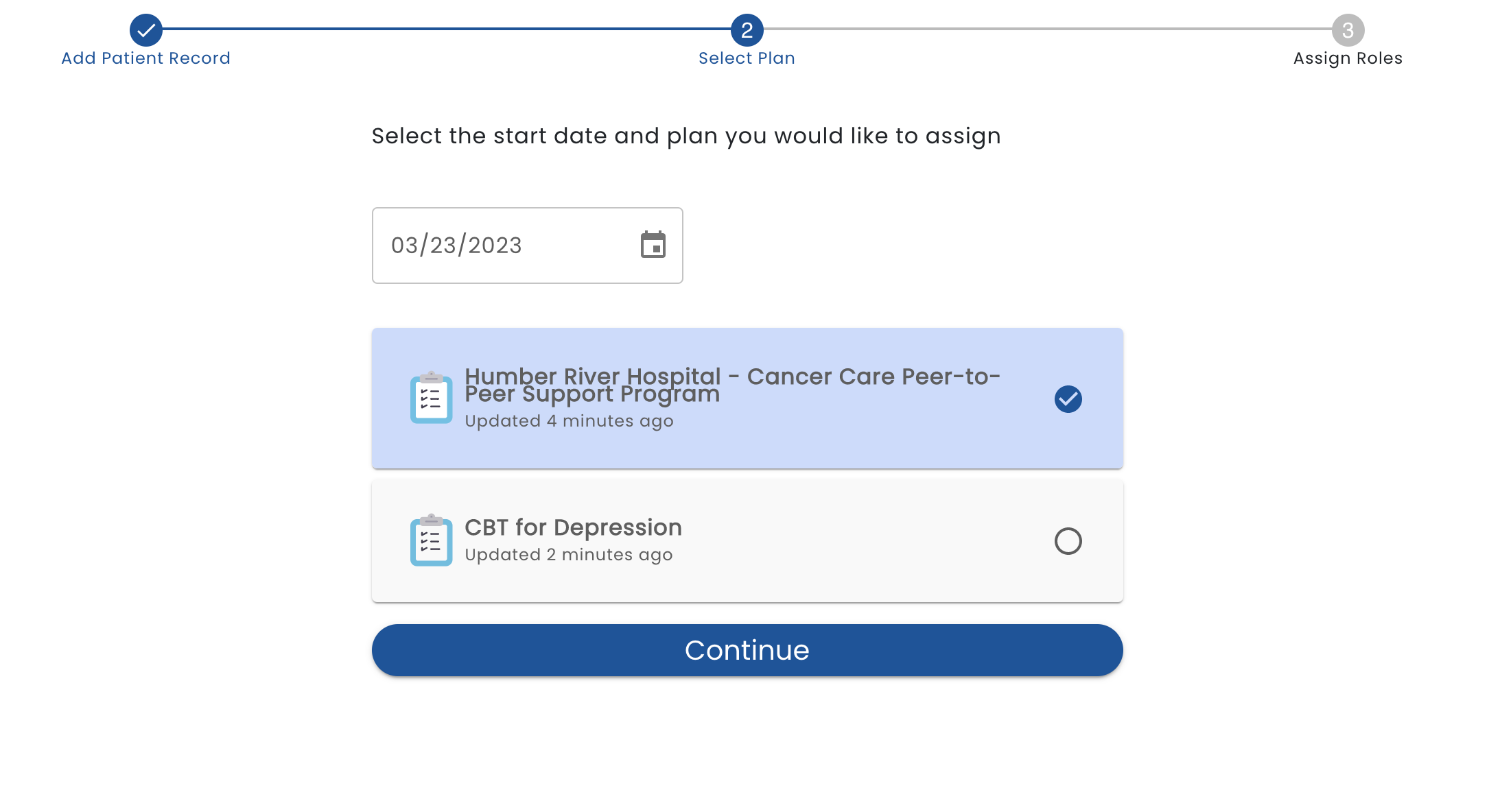 Assign Care Plan