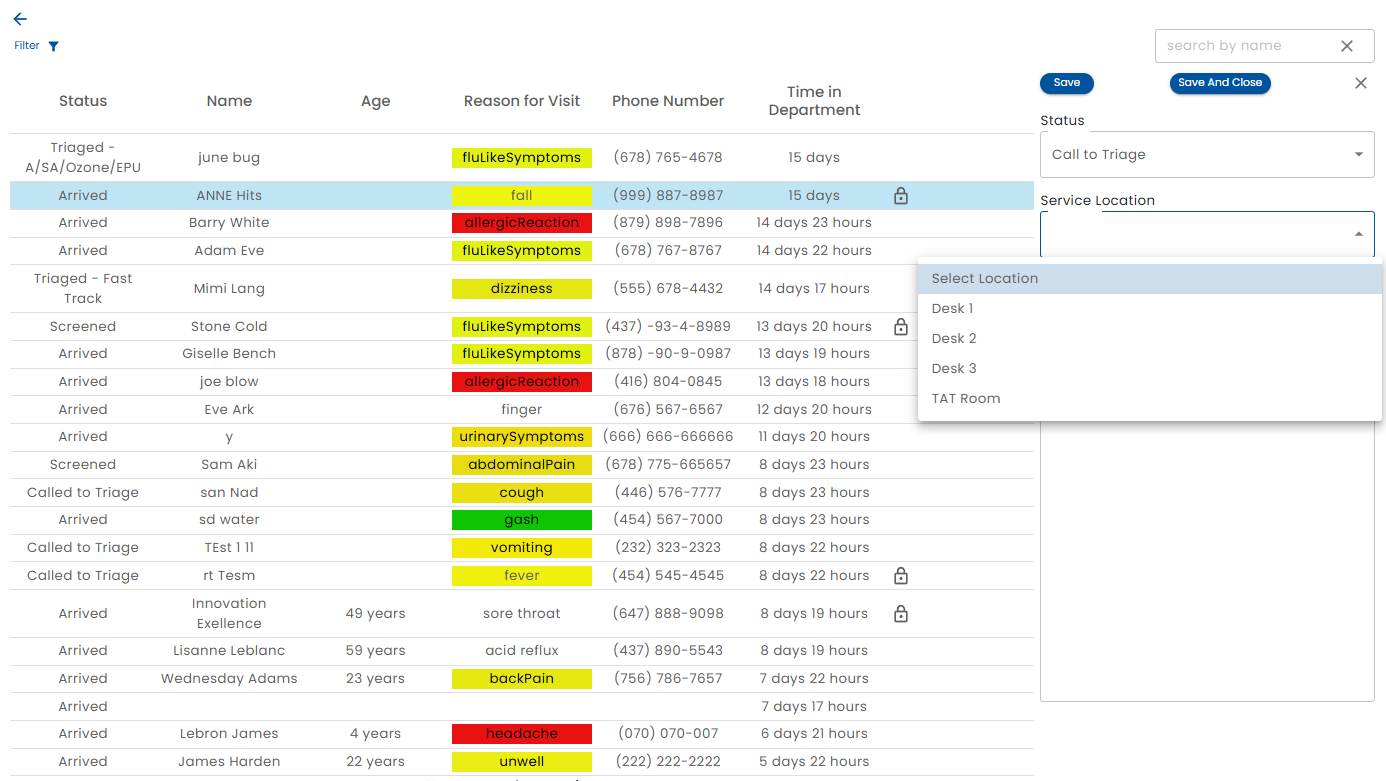 Select Service Location